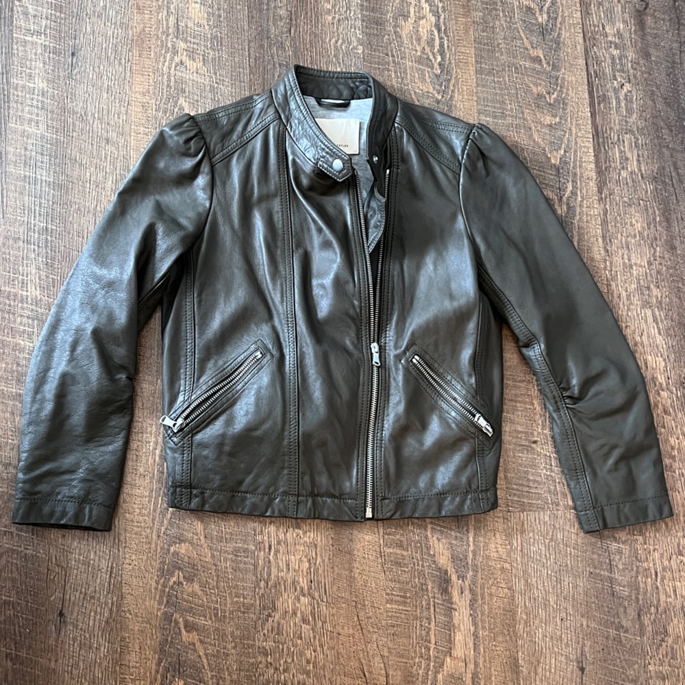 Rebecca Taylor Size 0 Lambskin Leather Moto Jacket